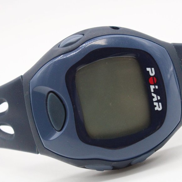 Vintage Polar Digital Watch Mens Navy Blue Stainless Steel Alarm Rubber Band - Picture 6 of 8